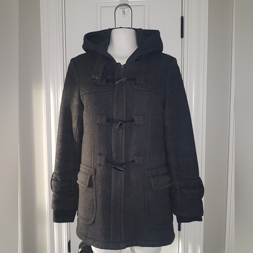 Joe Fresh Toggle Peacoat -NWOT- Grey -Gloverall SzXs 🍁🍂​​​​​ - Picture 15 of 16